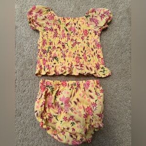 Floral Yellow Baby Outfit